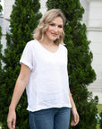 Breezy V-Neck Linen Tee