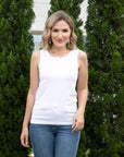 Ribbed Bamboo tank top with Buttons