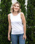 Ribbed Bamboo tank top with Buttons