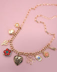 Charm Necklace- Boho Porcelain Floral Cactus