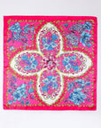 Vibrant Pink Floral Silk-feel Scarf