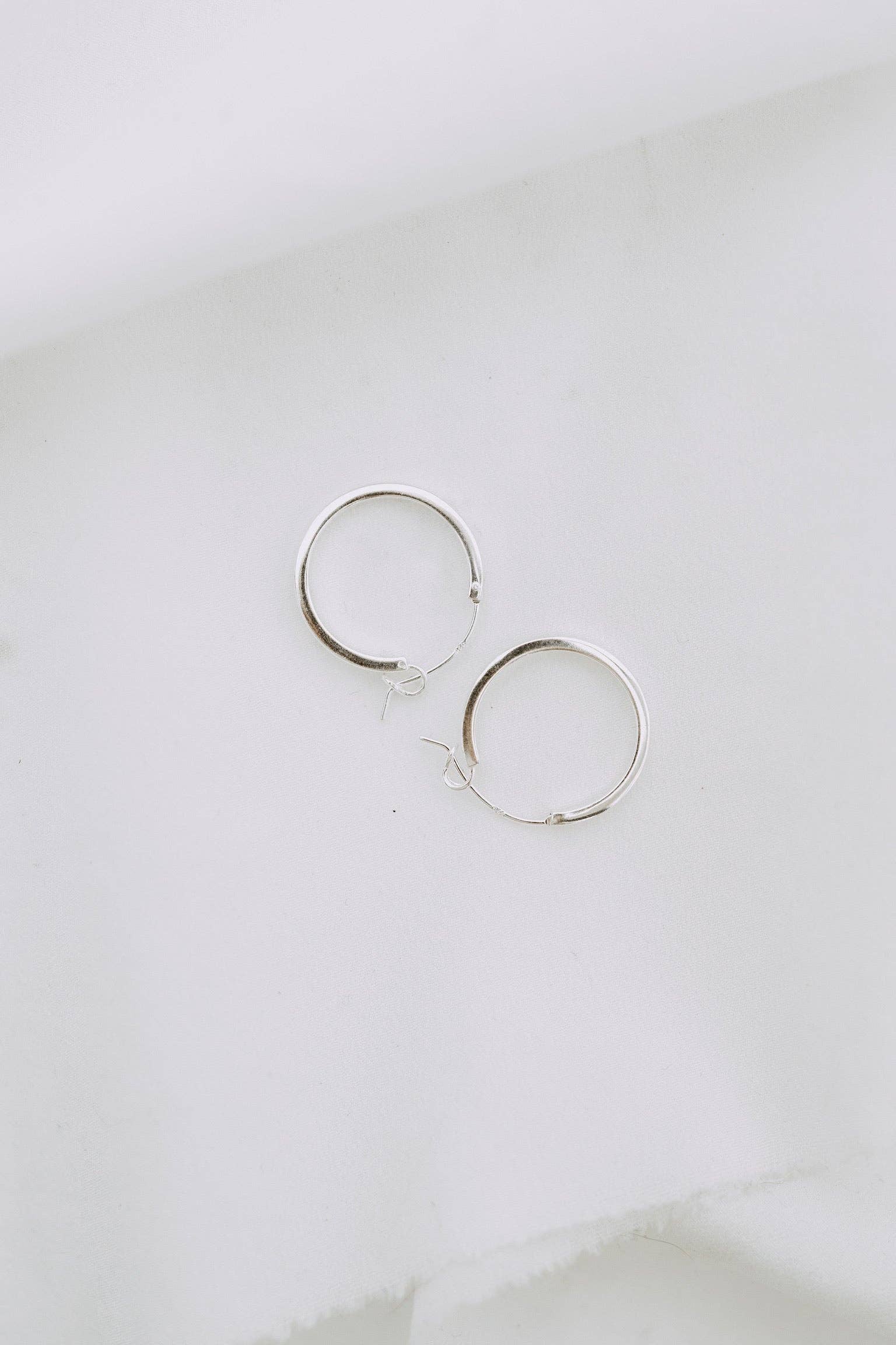 Sterling Silver Flat Hoops 20mm | Everyday Classic