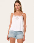 Button Back Embroidered Lace Cami