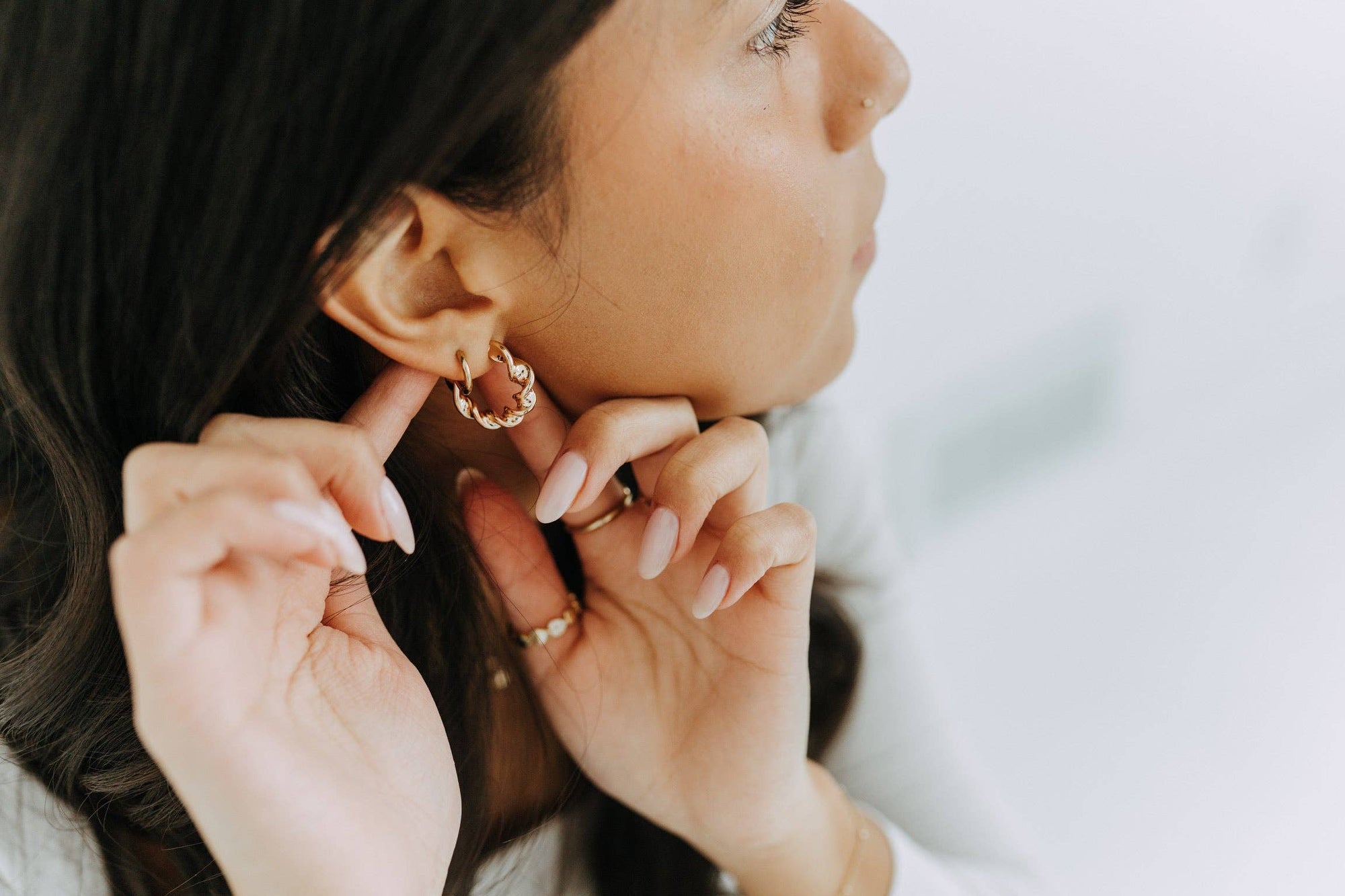 Ribbon Twist Hoops