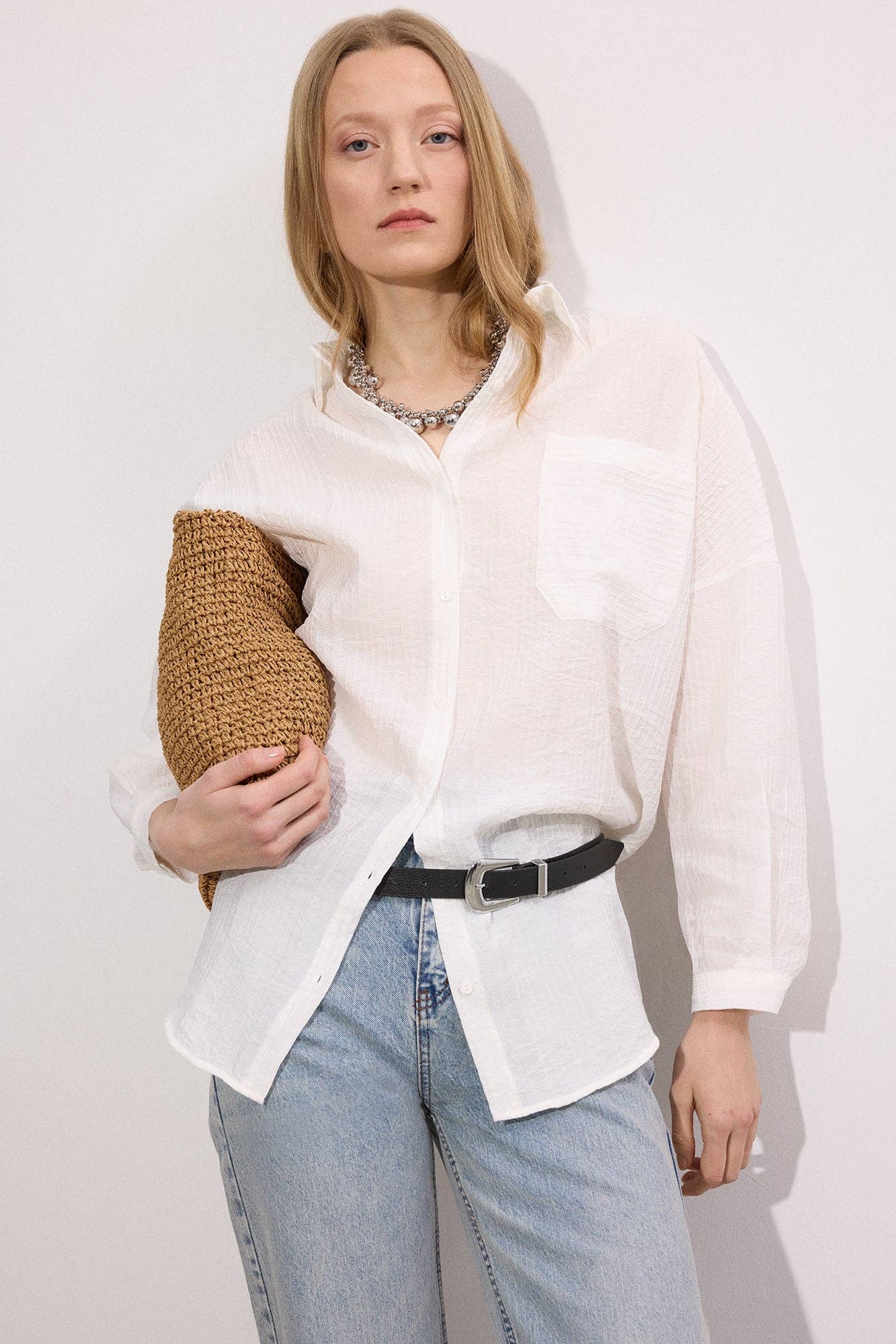 Cotton Voile Fringed Shirt