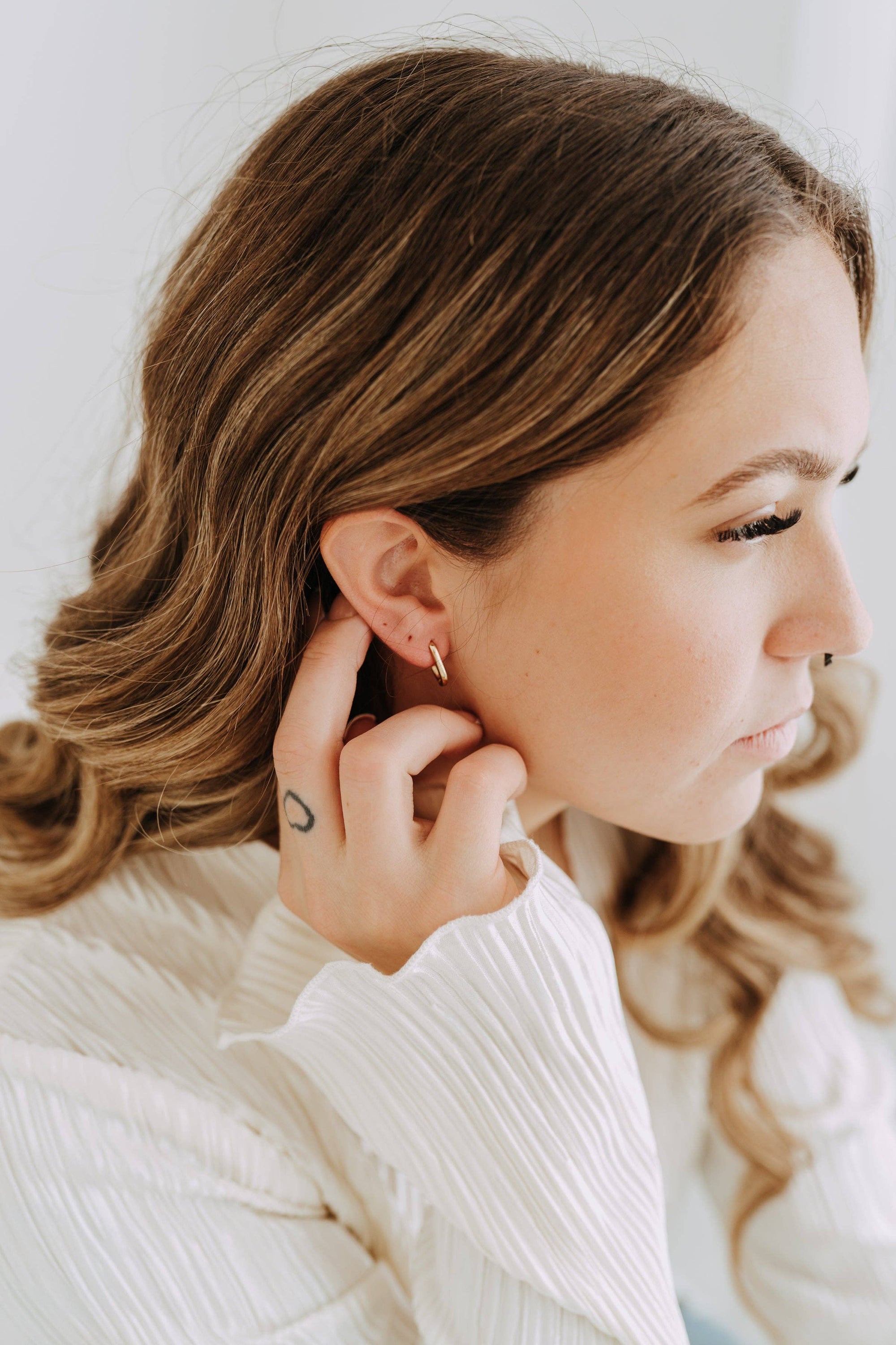 Rectangle Huggie Hoops – Gold Filled Minimal
