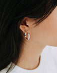 Sterling Silver Etched Hoops 15mm | Textured Shine
