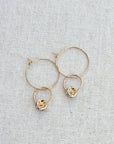 Gold Rhinestone Rondelle Hoop Earrings
