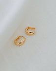 Gold Clutch Hoops – Sculpted Everyday Statement