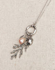 Silver Blush Pearl Cypress Branch Necklace