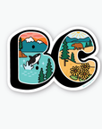 'BC' - British Columbia retro postcard style sticker