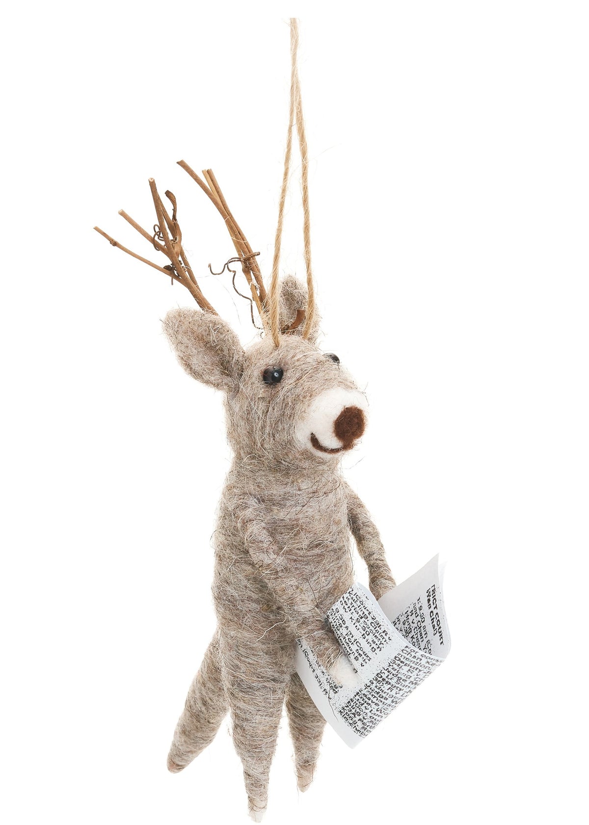 Deer Ornament With Newspaper