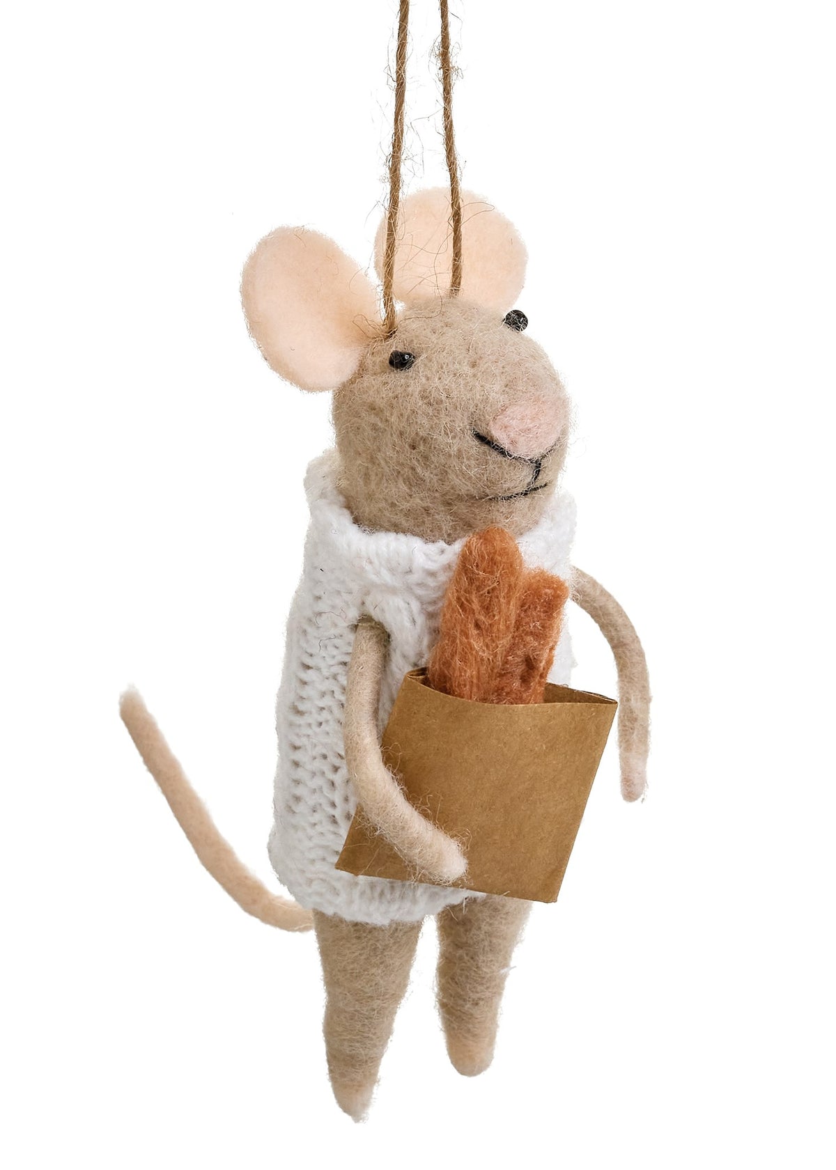 Mouse Ornament with Bread