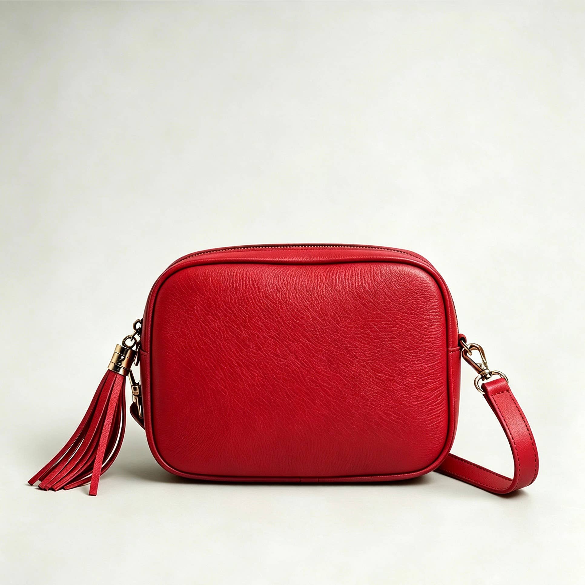 Borsa a tracolla in vera pelle Made in italy : Rosso