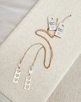 Stone with Shell & Heart Bar Necklace