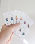 Colourful Real Flowers Teardrop Earrings - Random Colors