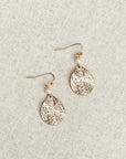 Hammered Teardrop & Freshwater Pearl Dangle Earrings
