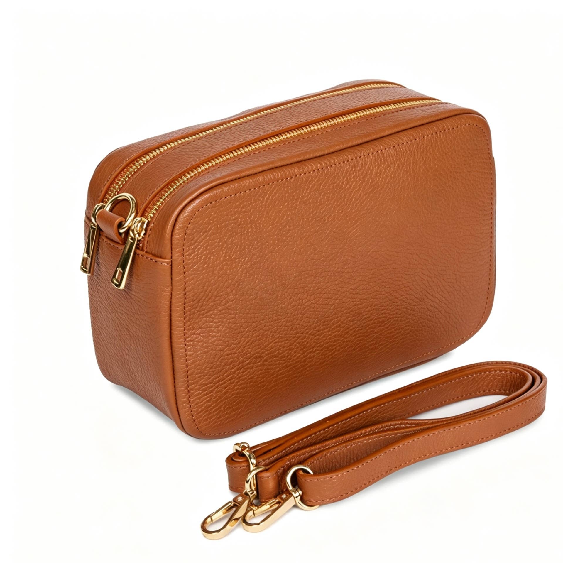 Genuine Leather bag saponetta maxi: Brown