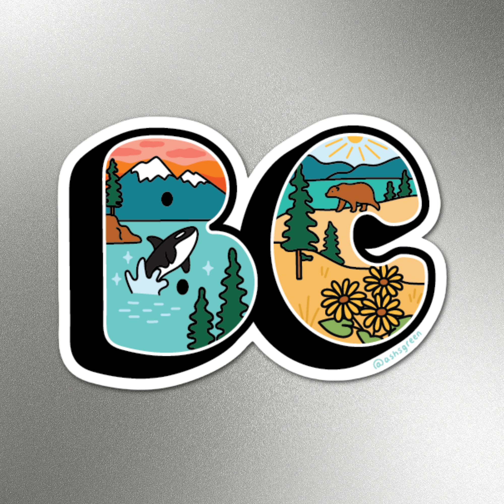 'BC' - British Columbia fridge magnet