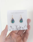 Colourful Real Flowers Teardrop Earrings - Random Colors