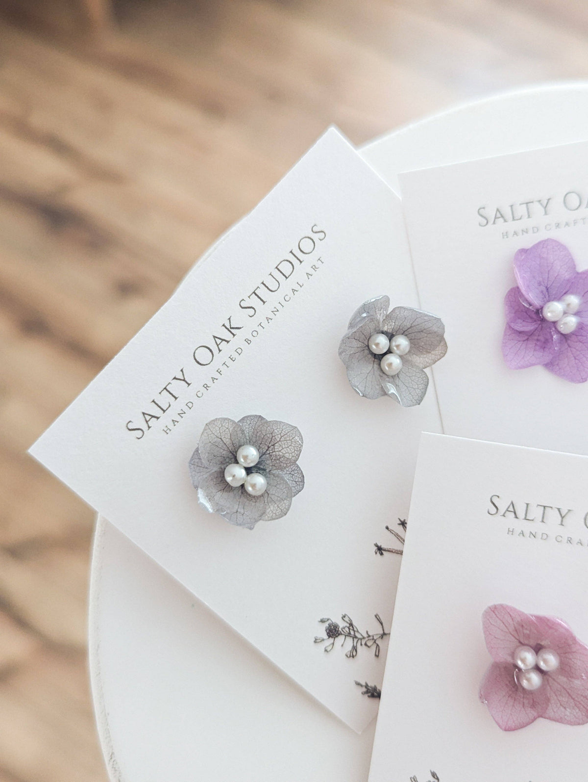 Hydrangea Stud Earrings - mixed color