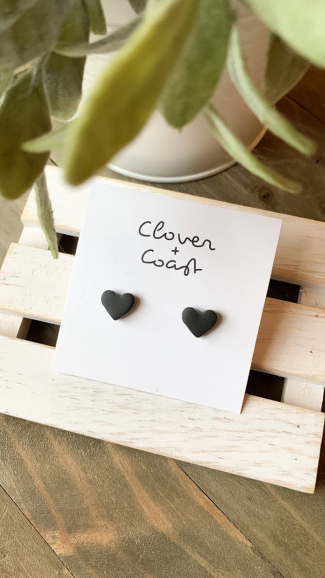 Micro Heart Clay Studs