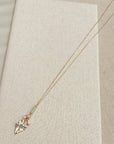 Gold Dragonfly Amazonite & Crystal Pendant Necklace