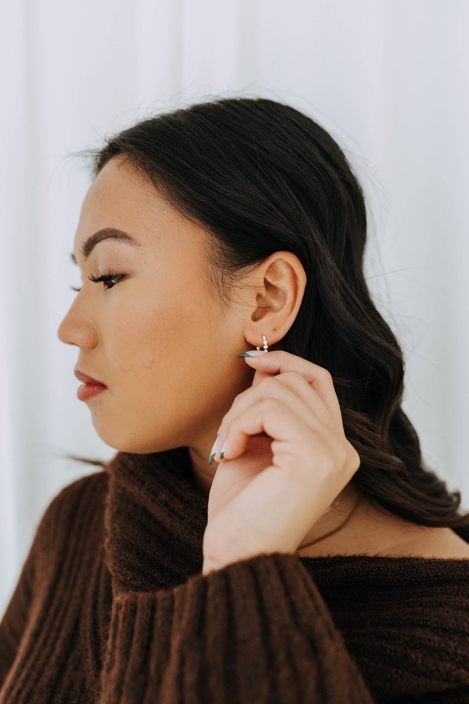 Sterling Silver Mini Ball Hoops 16mm | Beaded Hoop