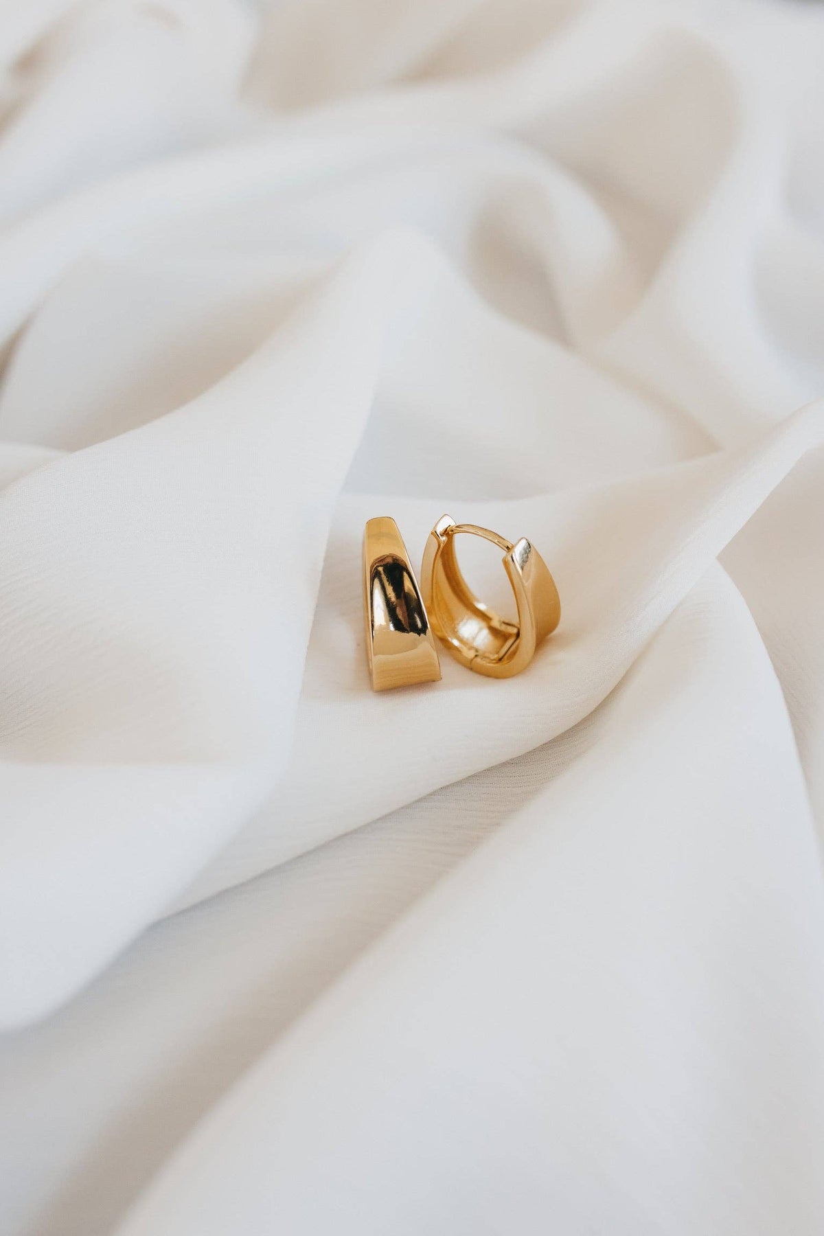 Drop Hoops Gold Bold Lightweight Everyday Earrings