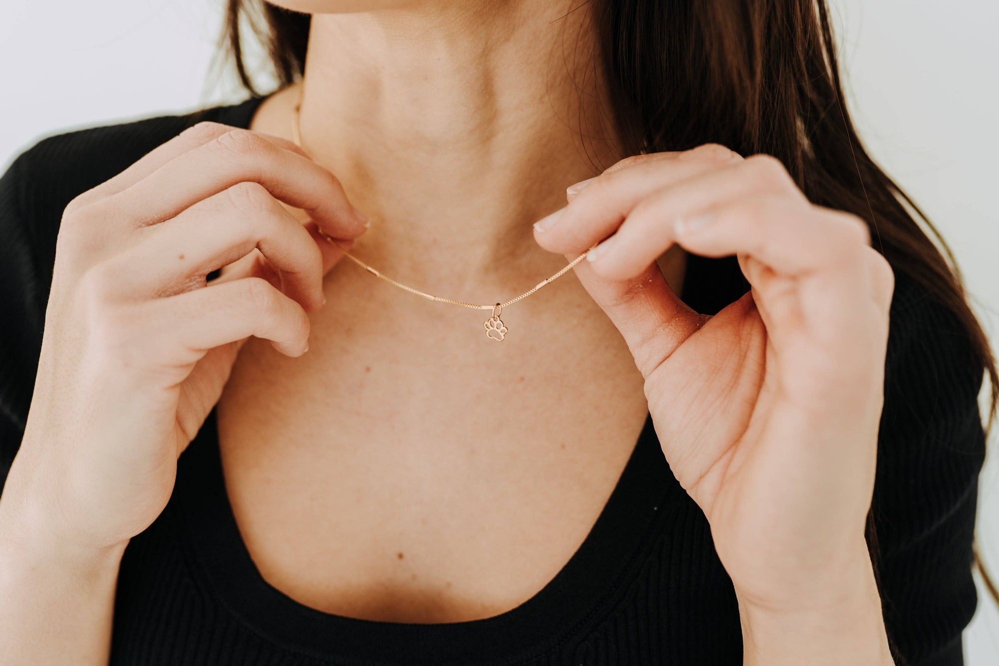 Gold Paw Print Necklace for Dog Lovers