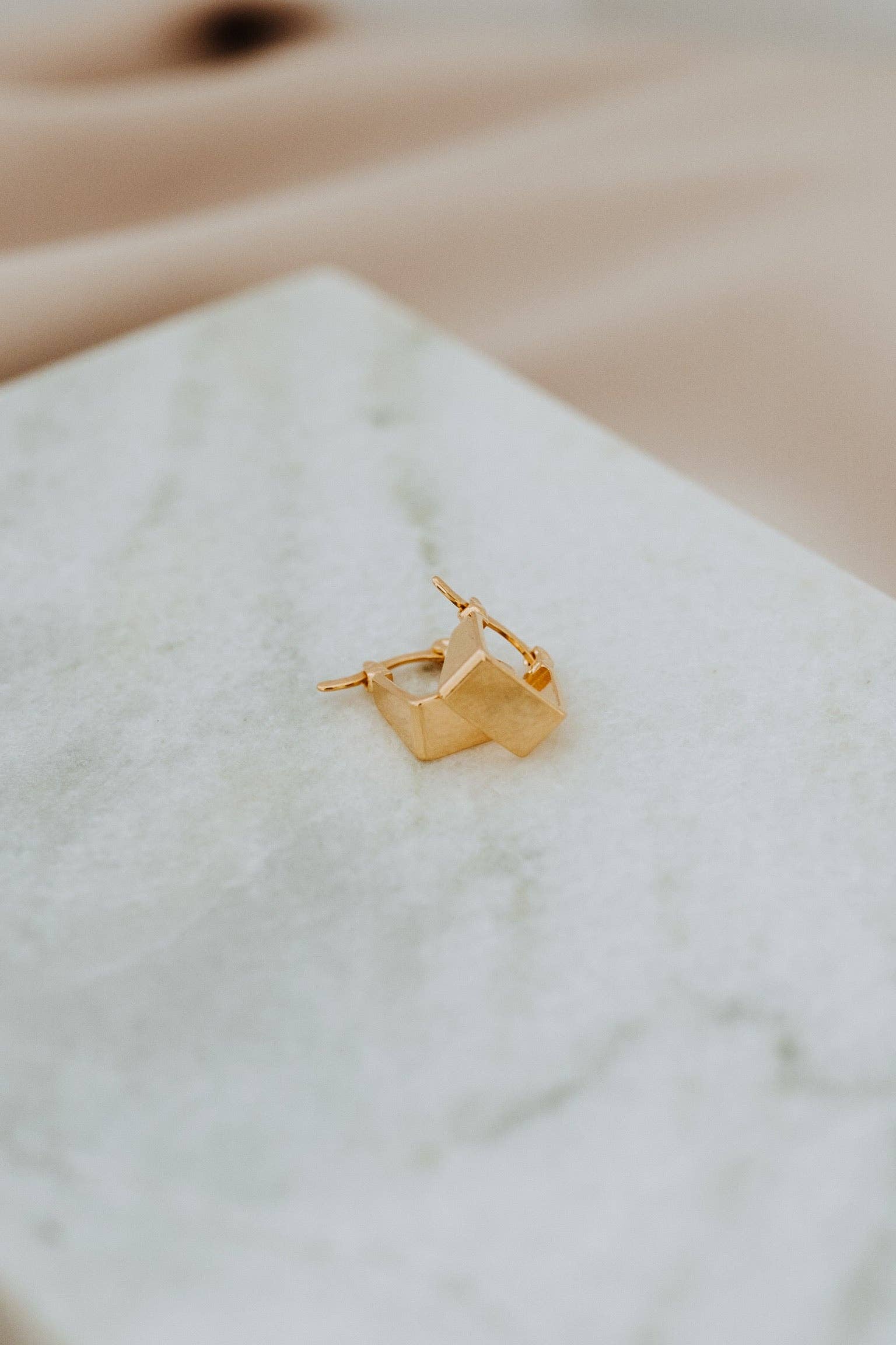 Frame Hoops Gold Geometric Minimal Earrings
