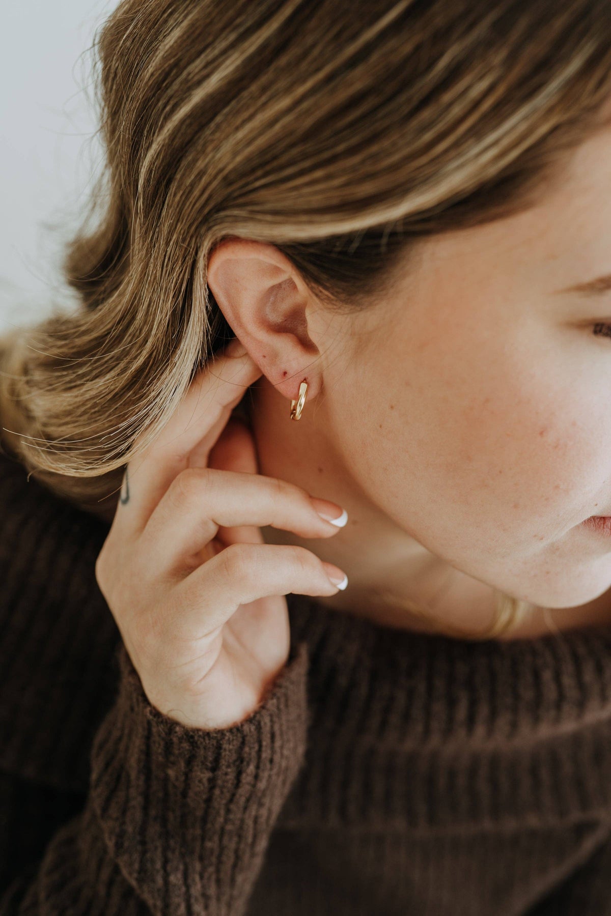 Ember Twisted Huggie Hoops Gold Filled