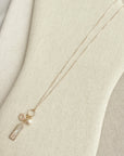 Gold Mother of Pearl Bar Pendant Necklace