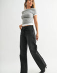 Black Relaxed Straight