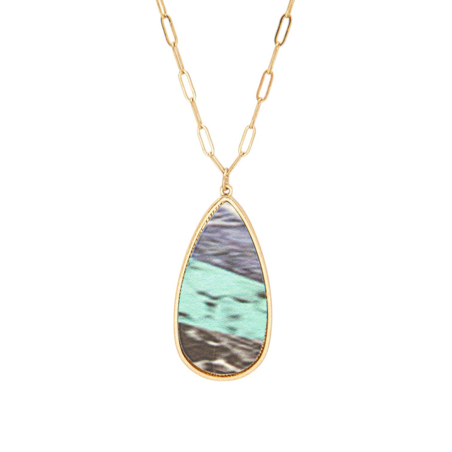 Stone Teardrop Pendant Necklace