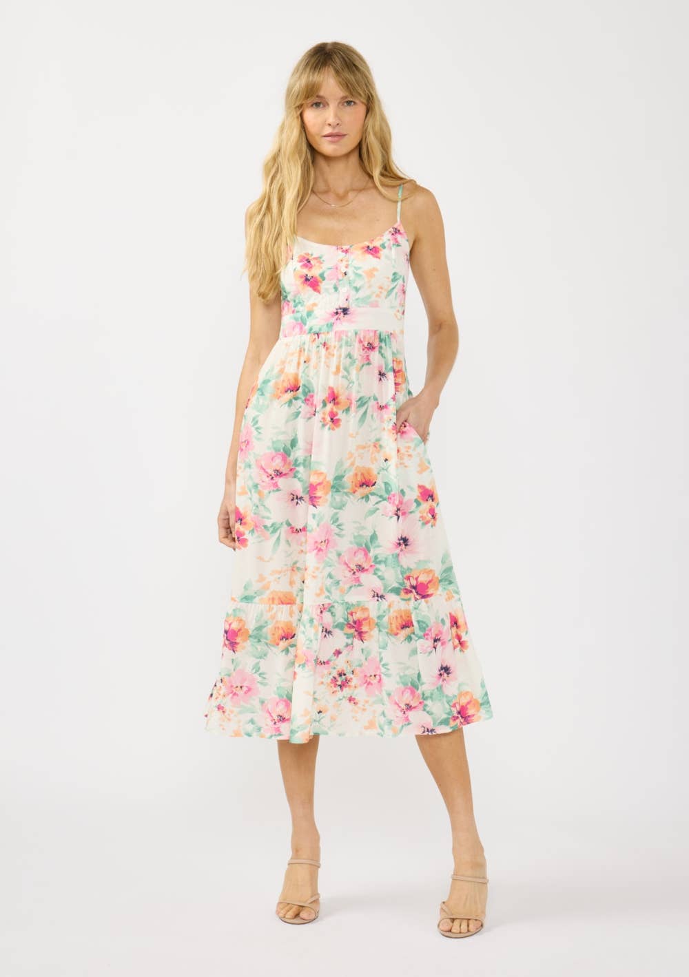 Floral Quilted Midi Dress