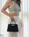 Genuine Saffiano leather handbag with strap, made in italy: Sable