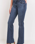 Dark Wash High Rise Scissor Cut Flare