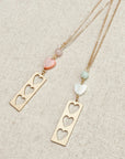 Stone with Shell & Heart Bar Necklace