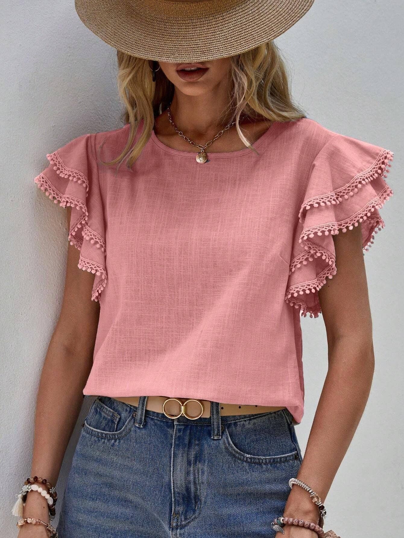 Ruffle Sleeve Top