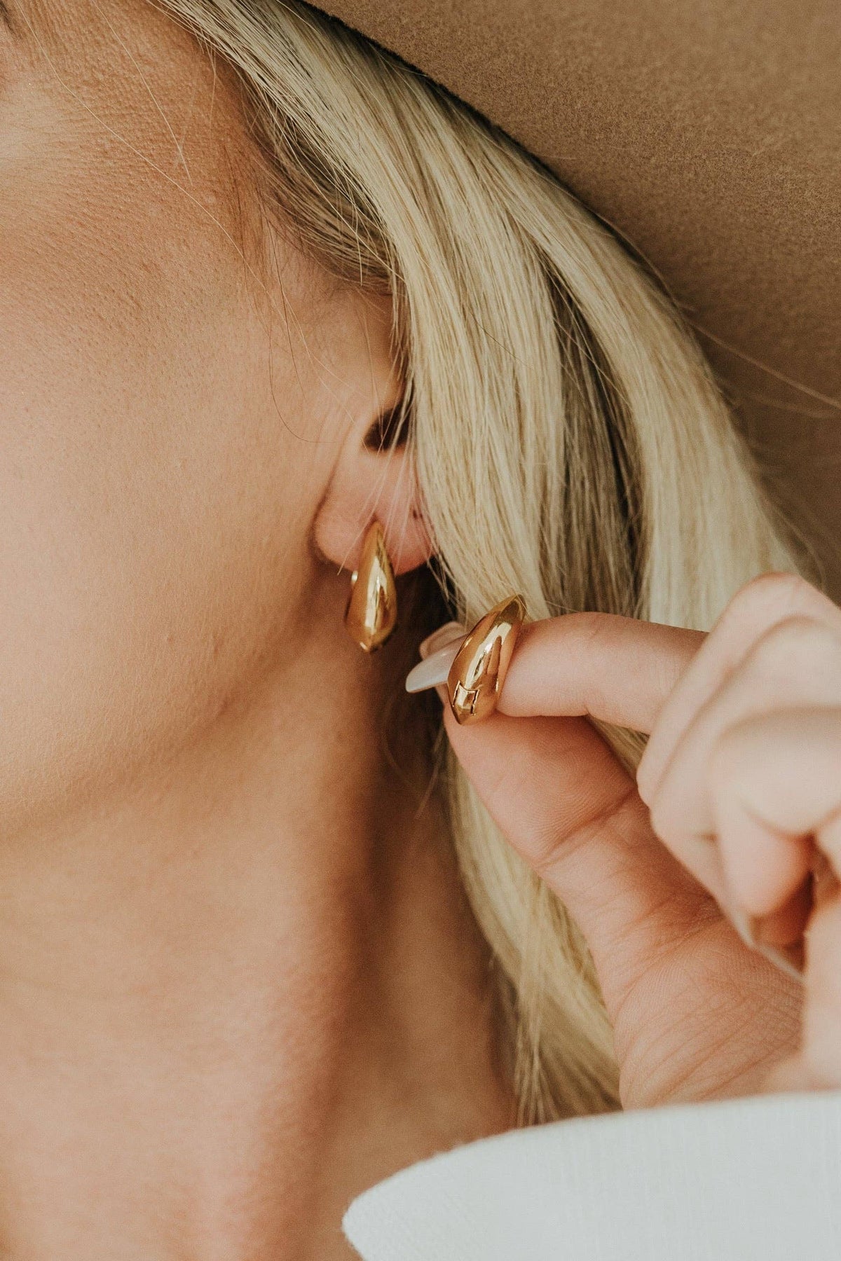 Studio Bold Teardrop Gold Hoop Earrings