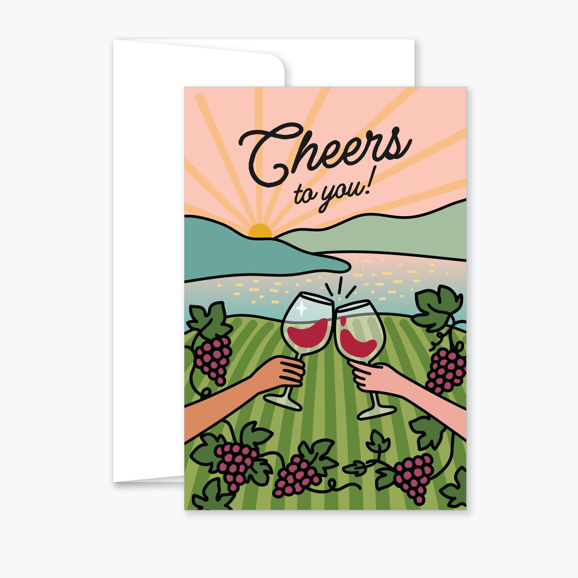 'Cheers to You' - Greeting Card with Envelope (4x6")