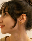 Long Bow Stud Earrings