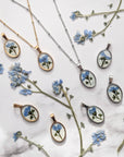Forget-me-not Cameo Pendant Necklace