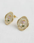 Artistic Floral Oil Painting Drop Earrings