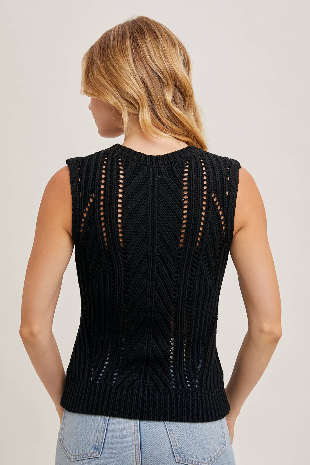 Sheer Open Knit Sweater Tank