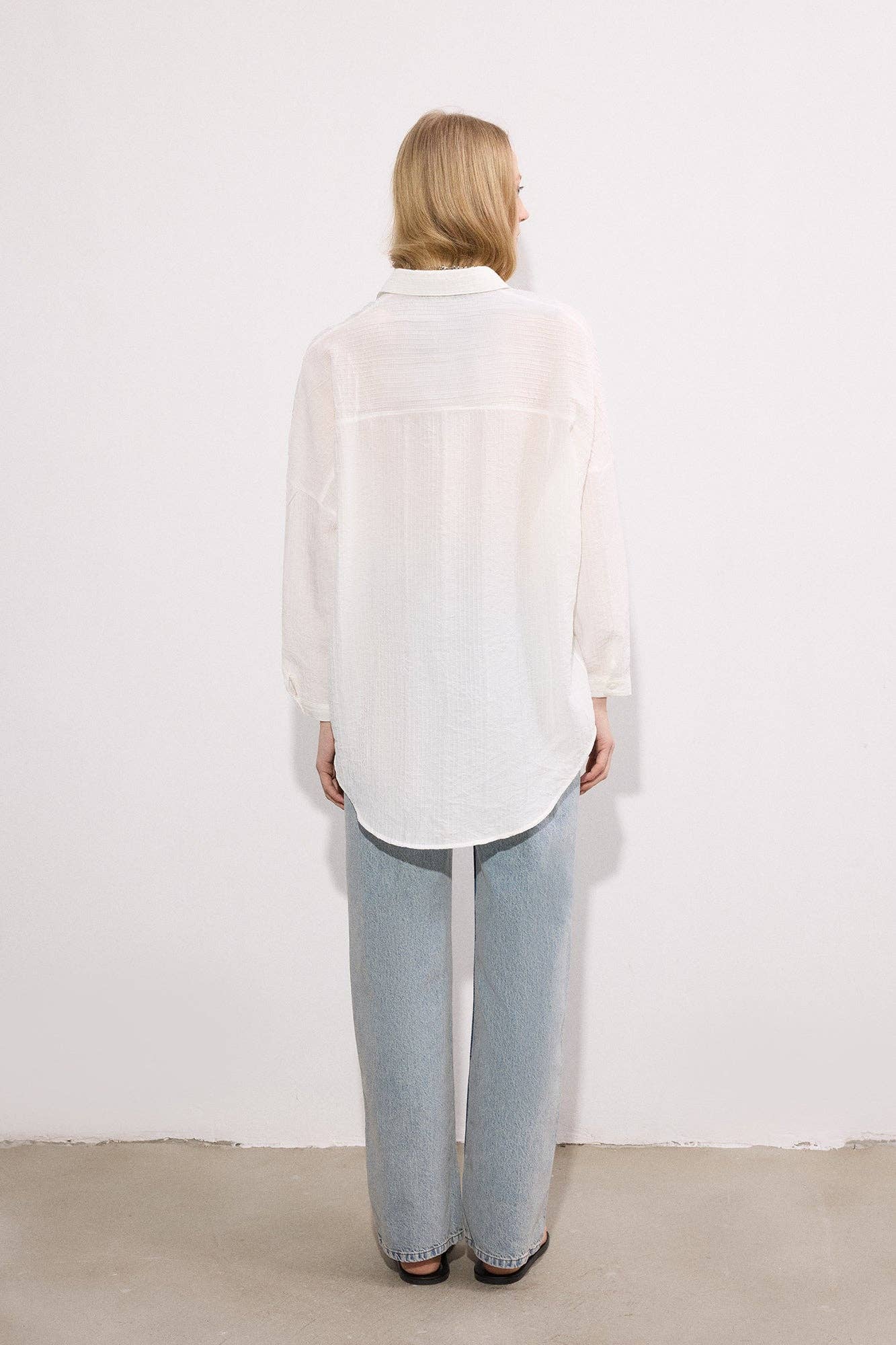 Cotton Voile Fringed Shirt