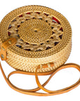 Round Ata Rattan Bag (Brown Braided)