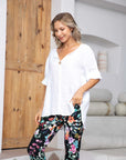 Sophia's Linen Shirt with bamboo buttons