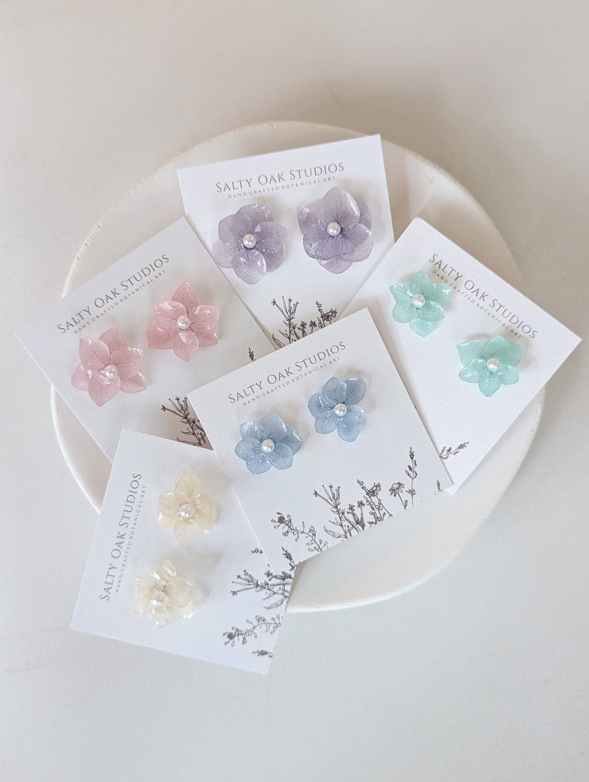 Hydrangea Stud Earrings - mixed color